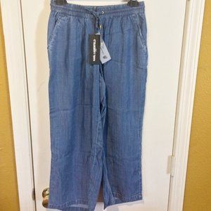 Karl Lagerfeld women's S elastic waist relax fit lightweight cropped denim pants
